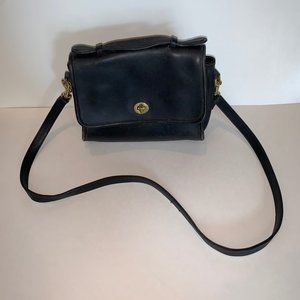 Used Navy Coach Shoulder Bag